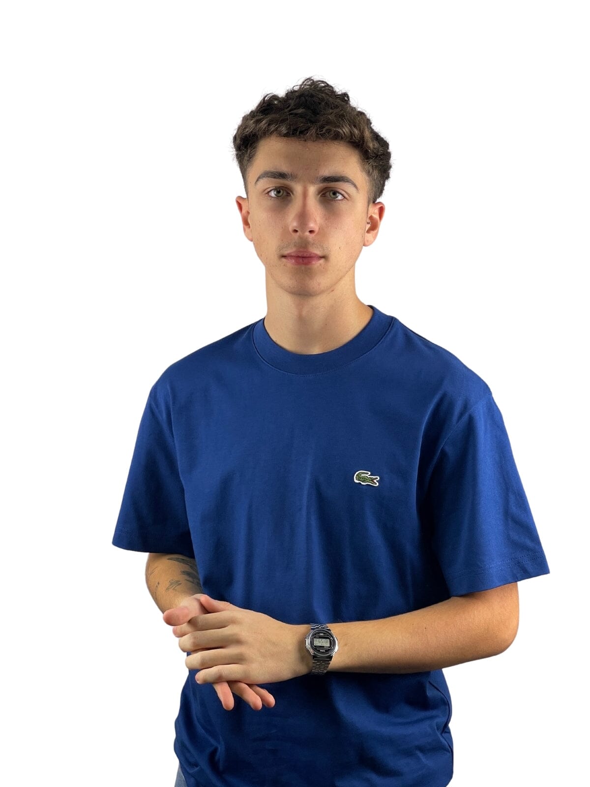 Camiseta Lacoste Corte Clásico Algodón Azul