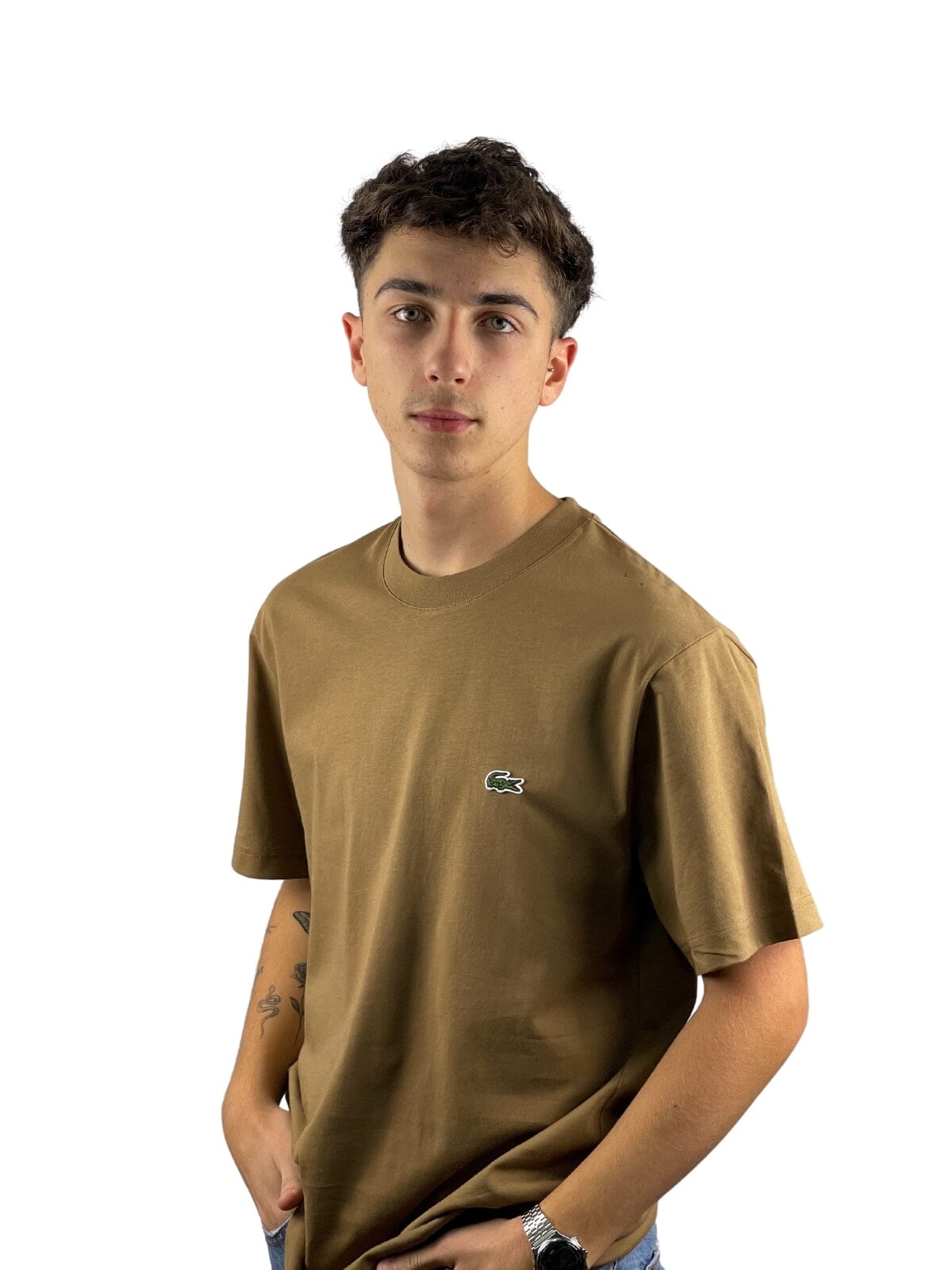 Camiseta Lacoste Corte Clásico Marrón