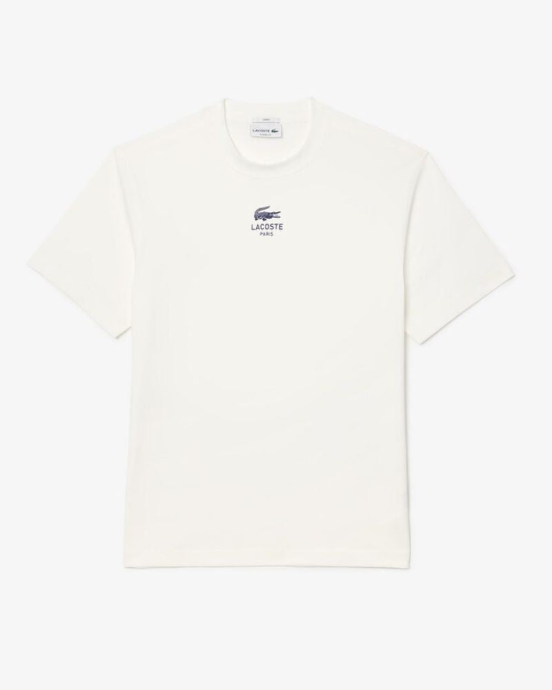 Camiseta LACOSTE CLÁSICA CON ESTAMPADO/Blanca